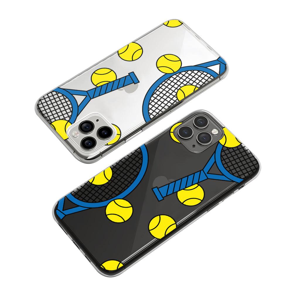 Sport Tennis Ball and Blue Racket Clear Soft Case-Oxvistore