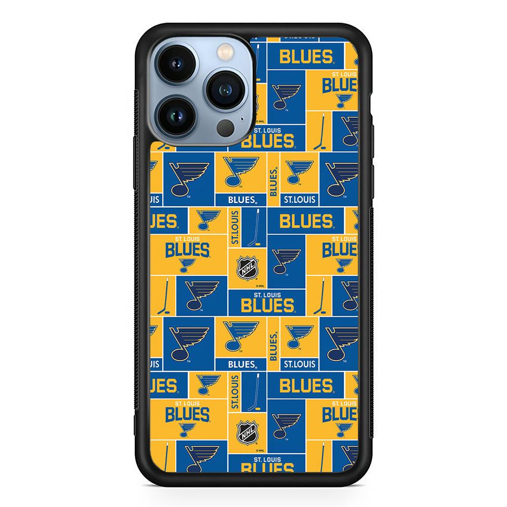 St. Louis Blues Pattern 2D Rubber Phone Case-Black-Oxvistore