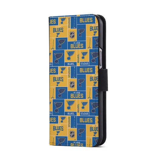 St. Louis Blues Pattern Flip Wallet Phone Case-Oxvistore