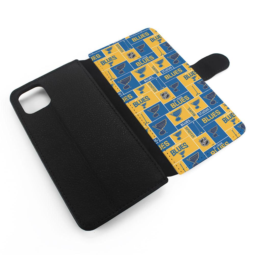 St. Louis Blues Pattern Flip Wallet Phone Case-Oxvistore