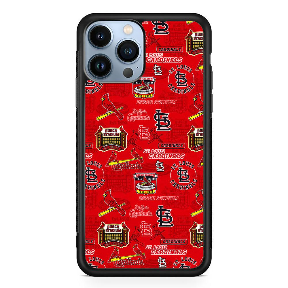 St. Louis Cardinals Retro 2D Rubber Phone Case-Black-Oxvistore