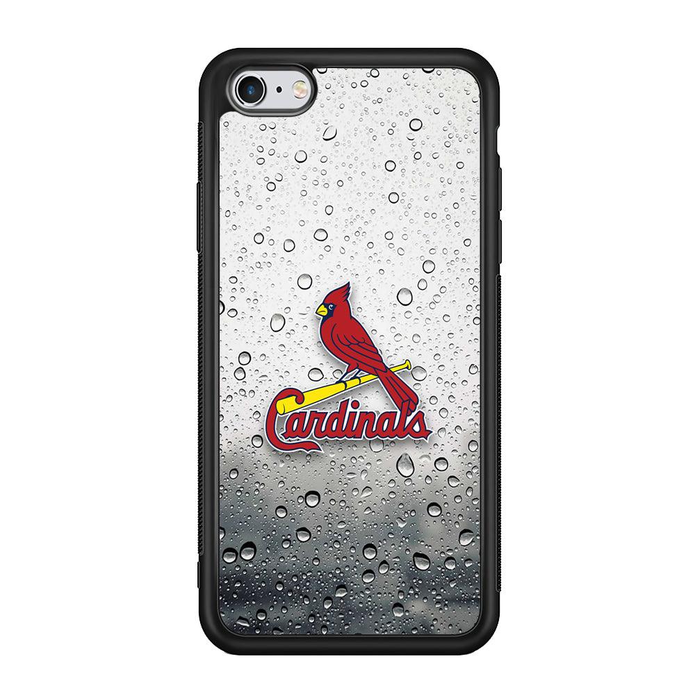St Louis Cardinals Sticker on Rainy Day iPhone 6 | 6s Case-Rubber Black (2D Case)-Oxvistore
