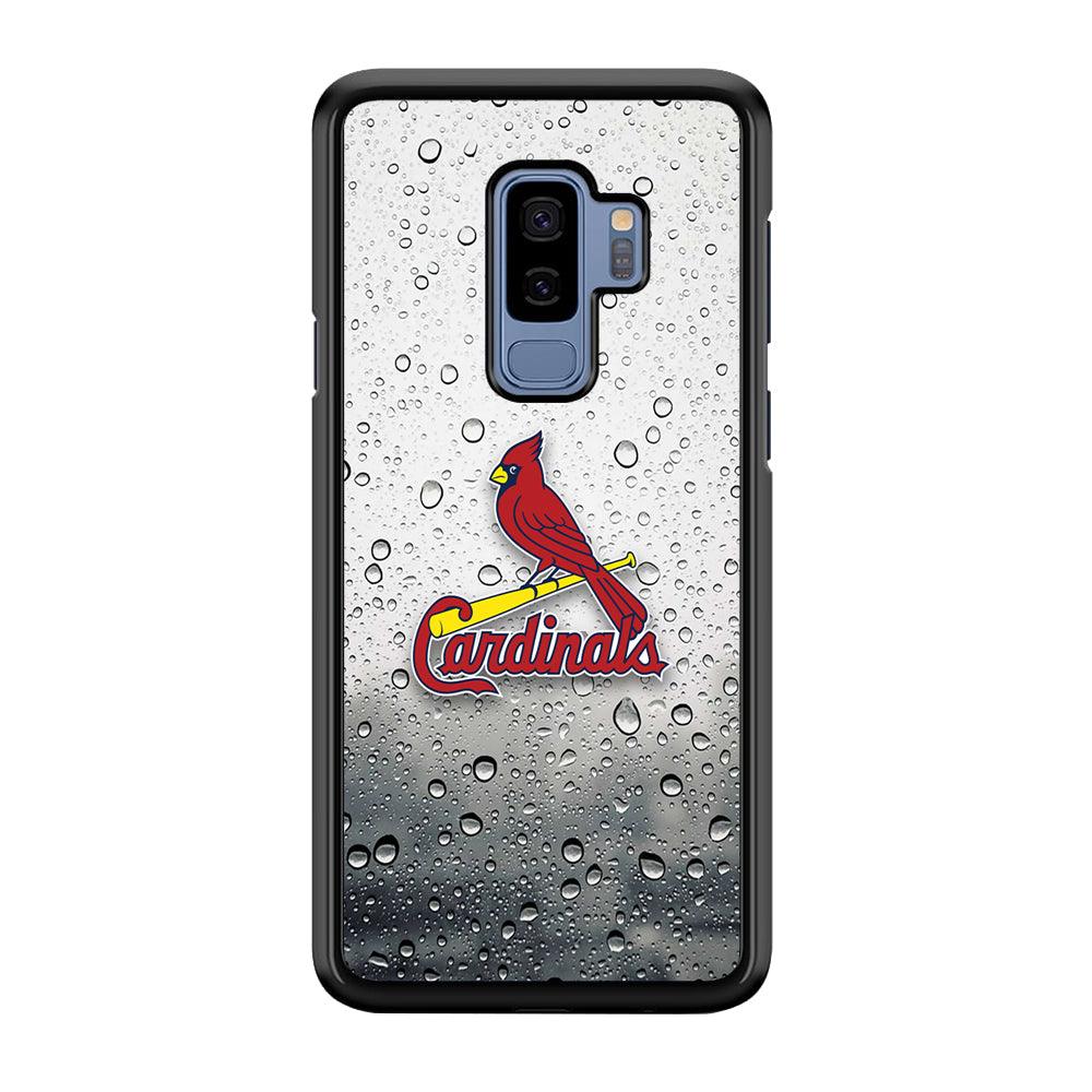 St Louis Cardinals Sticker on Rainy Day Samsung Galaxy S9 Plus Case-Rubber Black (2D Case)-Oxvistore