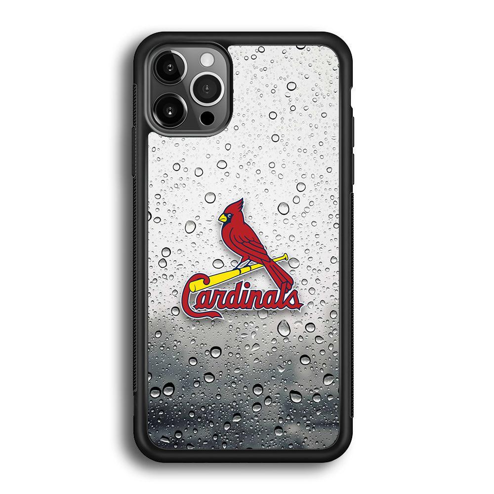 St Louis Cardinals Sticker on Rainy Day iPhone 12 Pro Case-Rubber Black (2D Case)-Oxvistore