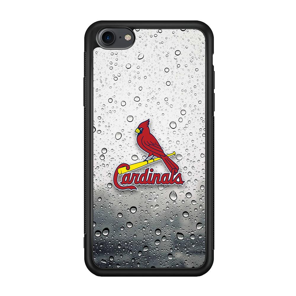 St Louis Cardinals Sticker on Rainy Day iPhone 8 Case-Rubber Black (2D Case)-Oxvistore