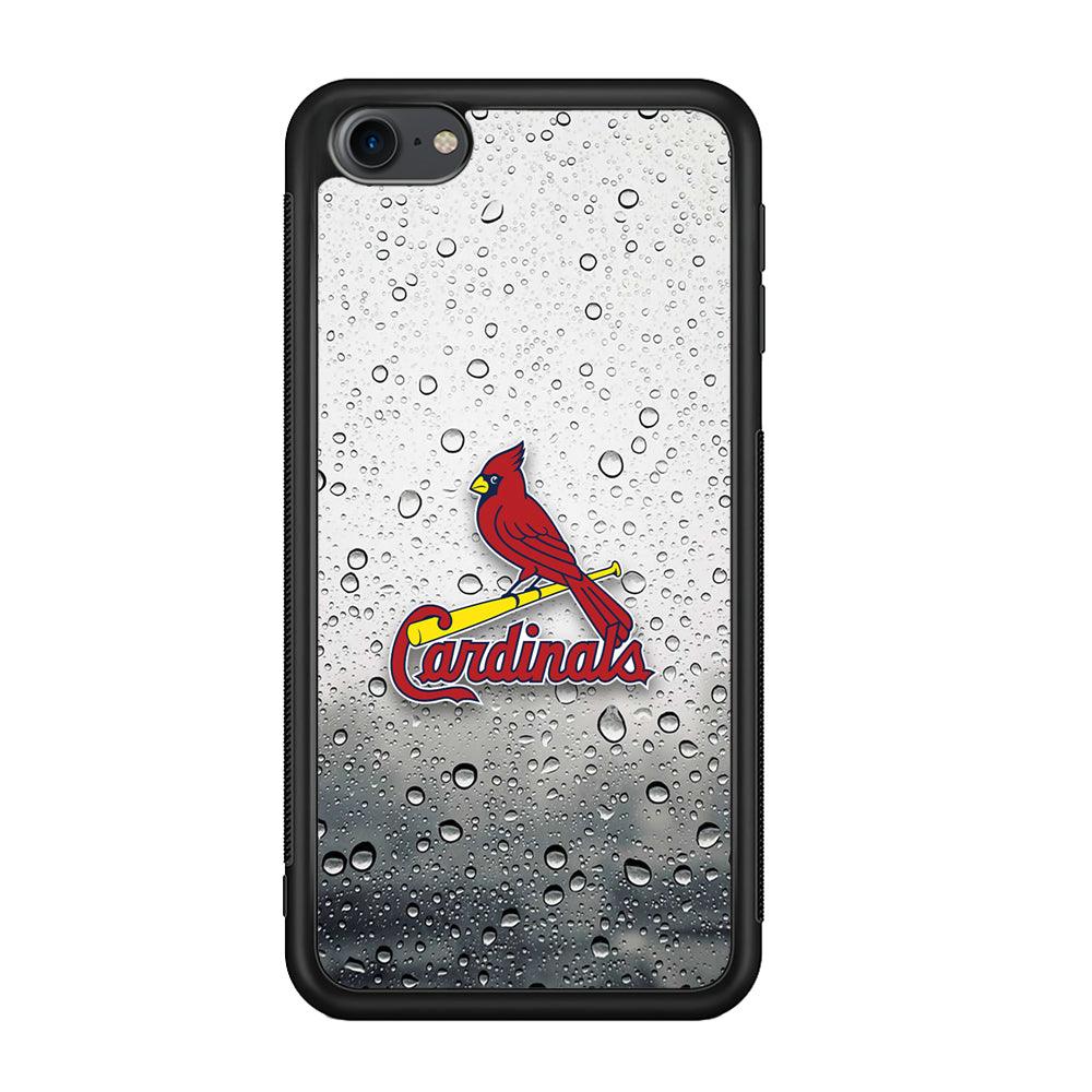 St Louis Cardinals Sticker on Rainy Day iPod Touch 6 Case-Rubber Black (2D Case)-Oxvistore