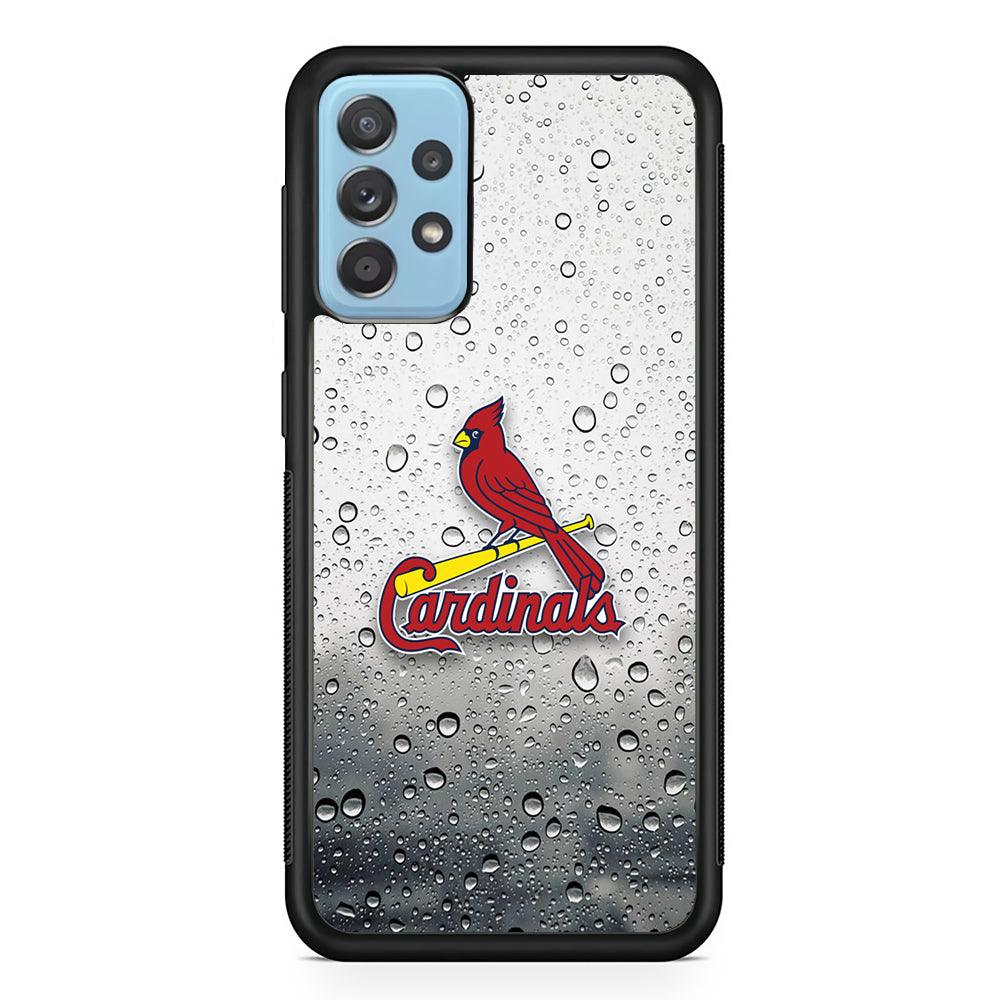 St Louis Cardinals Sticker on Rainy Day Samsung Galaxy A72 Case-Rubber Black (2D Case)-Oxvistore