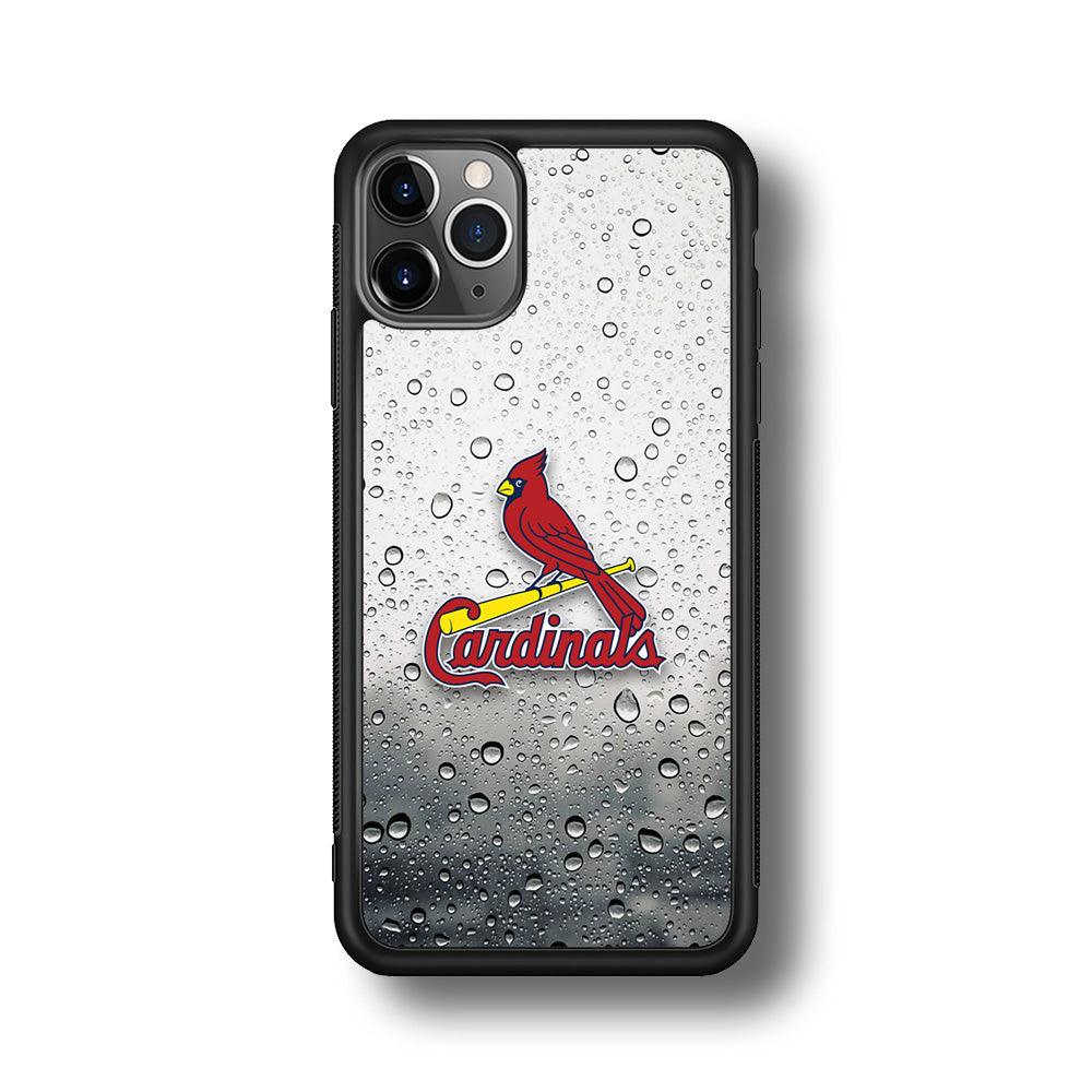 St Louis Cardinals Sticker on Rainy Day iPhone 11 Pro Case-Rubber Black (2D Case)-Oxvistore