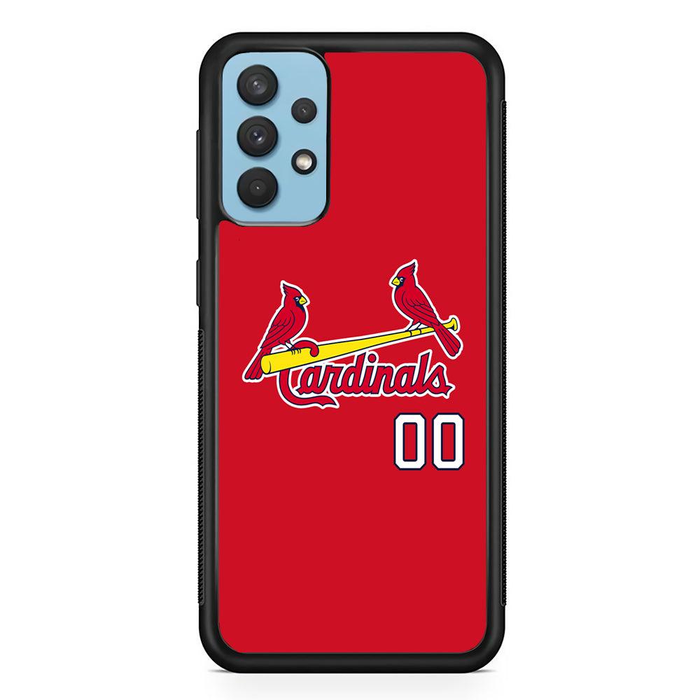 St Louis Cardinals The Red Bird Samsung Galaxy A32 Case-Rubber Black (2D Case)-Oxvistore