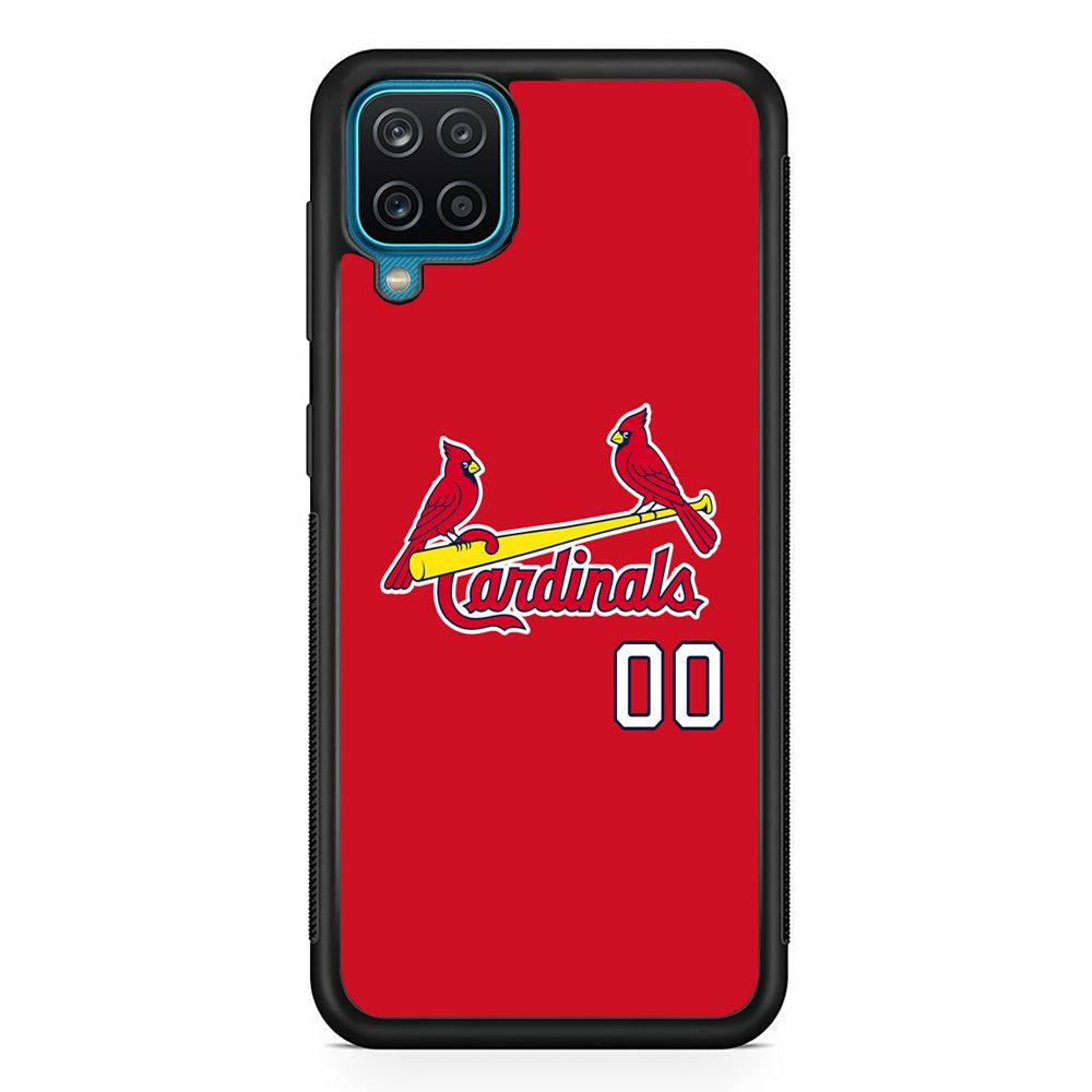 St Louis Cardinals The Red Bird Samsung Galaxy A12 Case-Rubber Black (2D Case)-Oxvistore