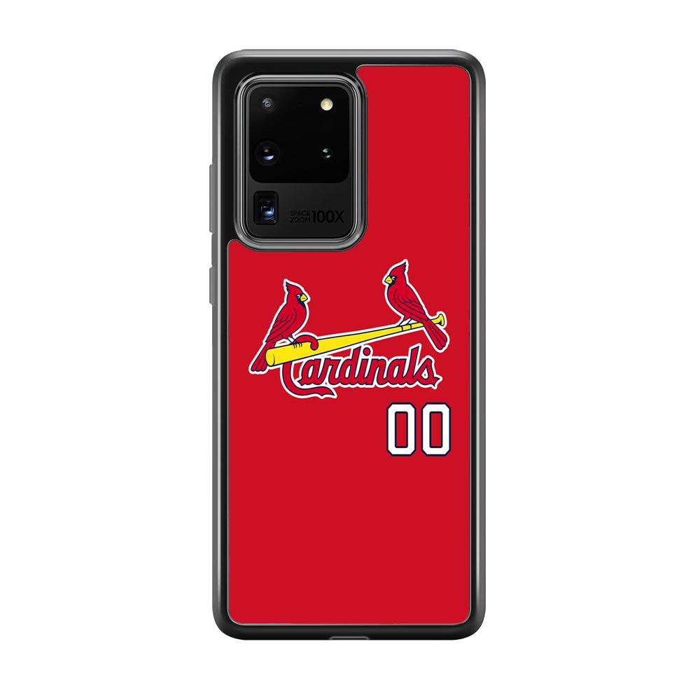 St Louis Cardinals The Red Bird Samsung Galaxy S20 Ultra Case-Rubber Black (2D Case)-Oxvistore