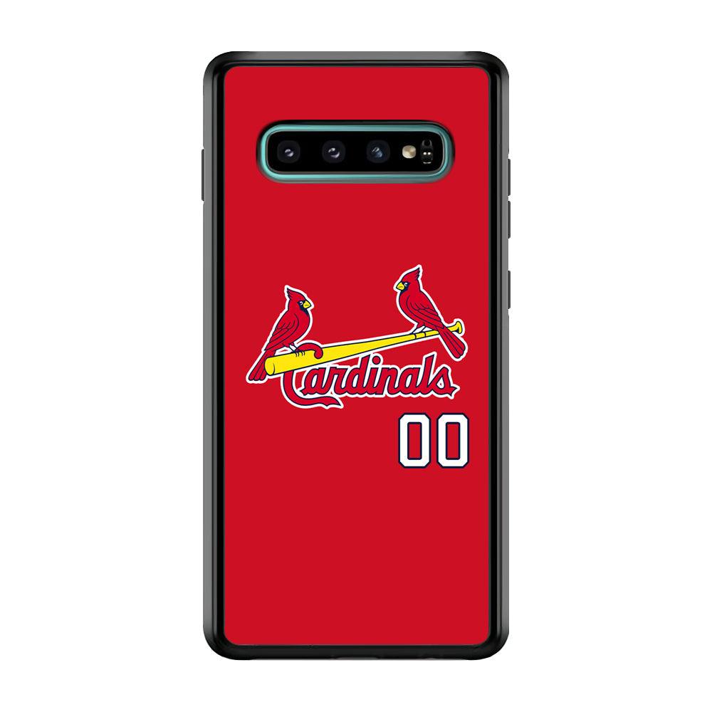 St Louis Cardinals The Red Bird Samsung Galaxy S10 Plus Case-Rubber Black (2D Case)-Oxvistore