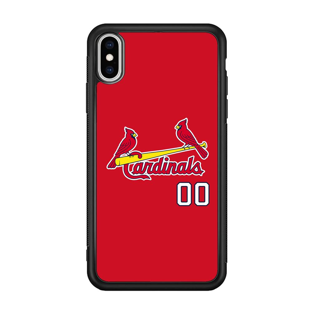 St Louis Cardinals The Red Bird iPhone XS Case-Rubber Black (2D Case)-Oxvistore