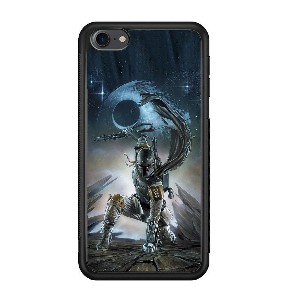 Star Wars Fett in Action iPod Touch 6 Case-Rubber Black (2D Case)-Oxvistore