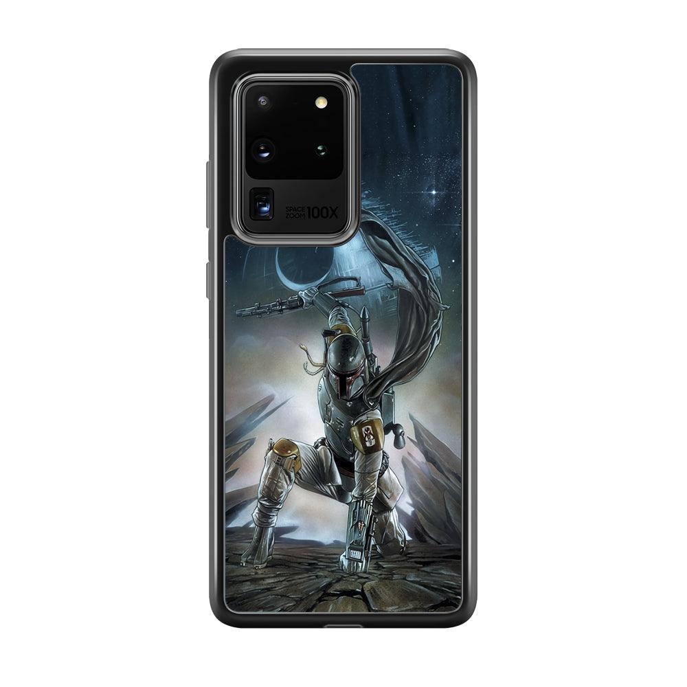 Star Wars Fett in Action Samsung Galaxy S20 Ultra Case-Rubber Black (2D Case)-Oxvistore