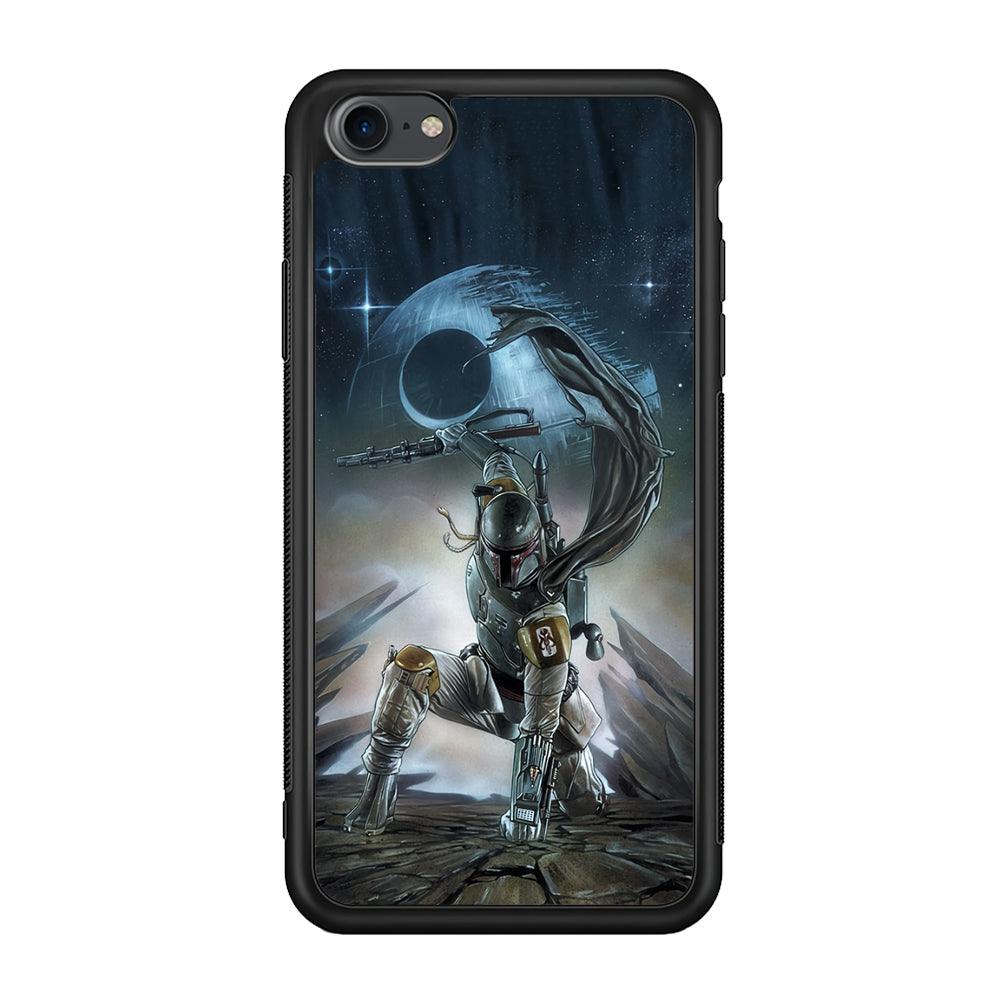 Star Wars Fett in Action iPhone 8 Case-Rubber Black (2D Case)-Oxvistore