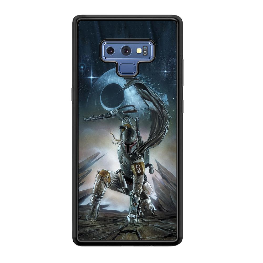 Star Wars Fett in Action Samsung Galaxy Note 9 Case-Rubber Black (2D Case)-Oxvistore