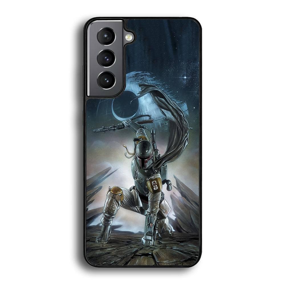 Star Wars Fett in Action Samsung Galaxy S22 Plus Case-Rubber Black (2D Case)-Oxvistore
