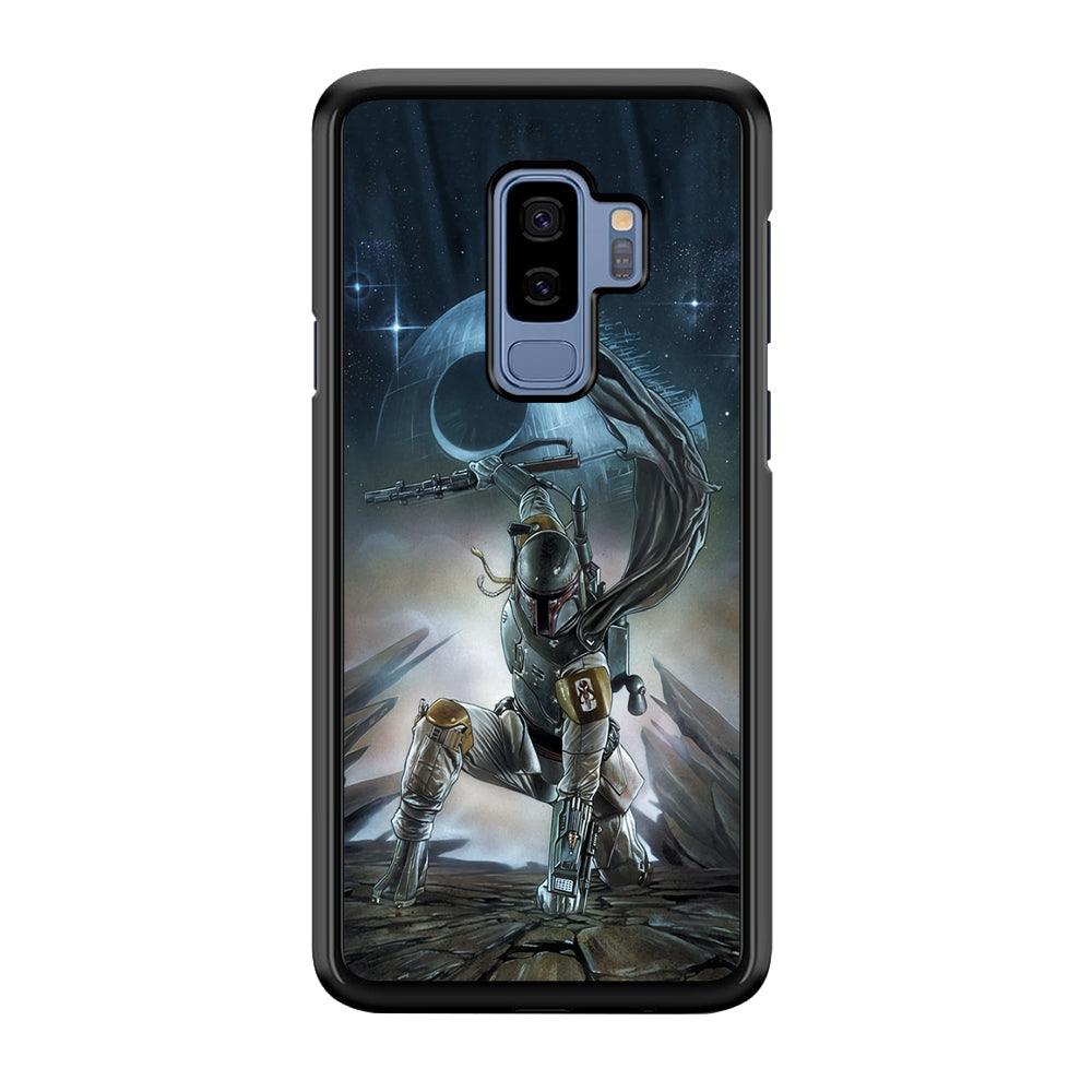 Star Wars Fett in Action Samsung Galaxy S9 Plus Case-Rubber Black (2D Case)-Oxvistore