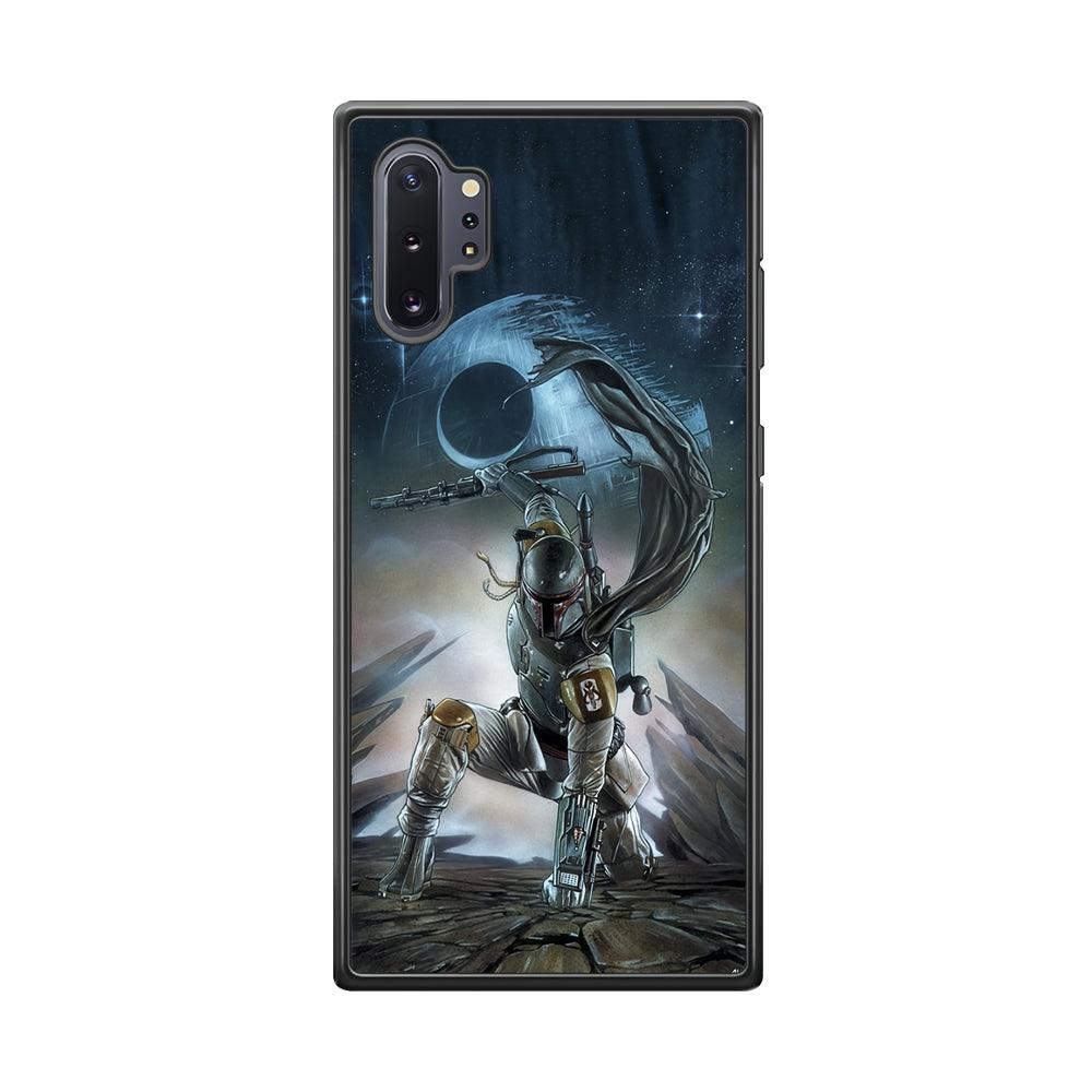 Star Wars Fett in Action Samsung Galaxy Note 10 Plus Case-Rubber Black (2D Case)-Oxvistore