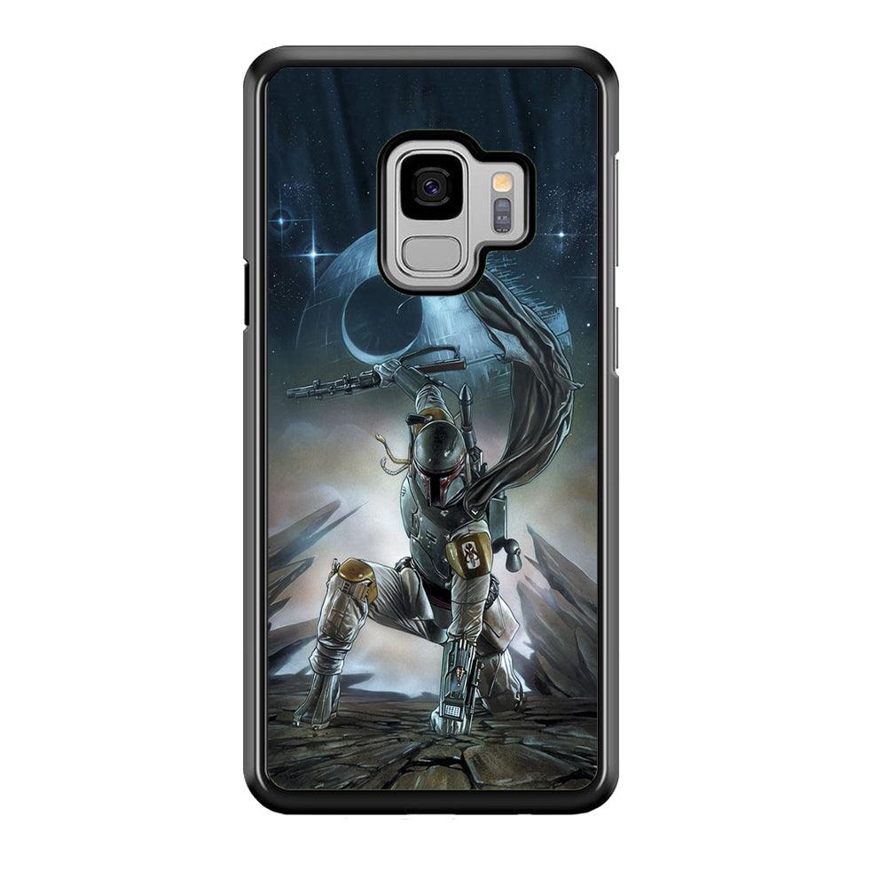 Star Wars Fett in Action Samsung Galaxy S9 Case-Rubber Black (2D Case)-Oxvistore
