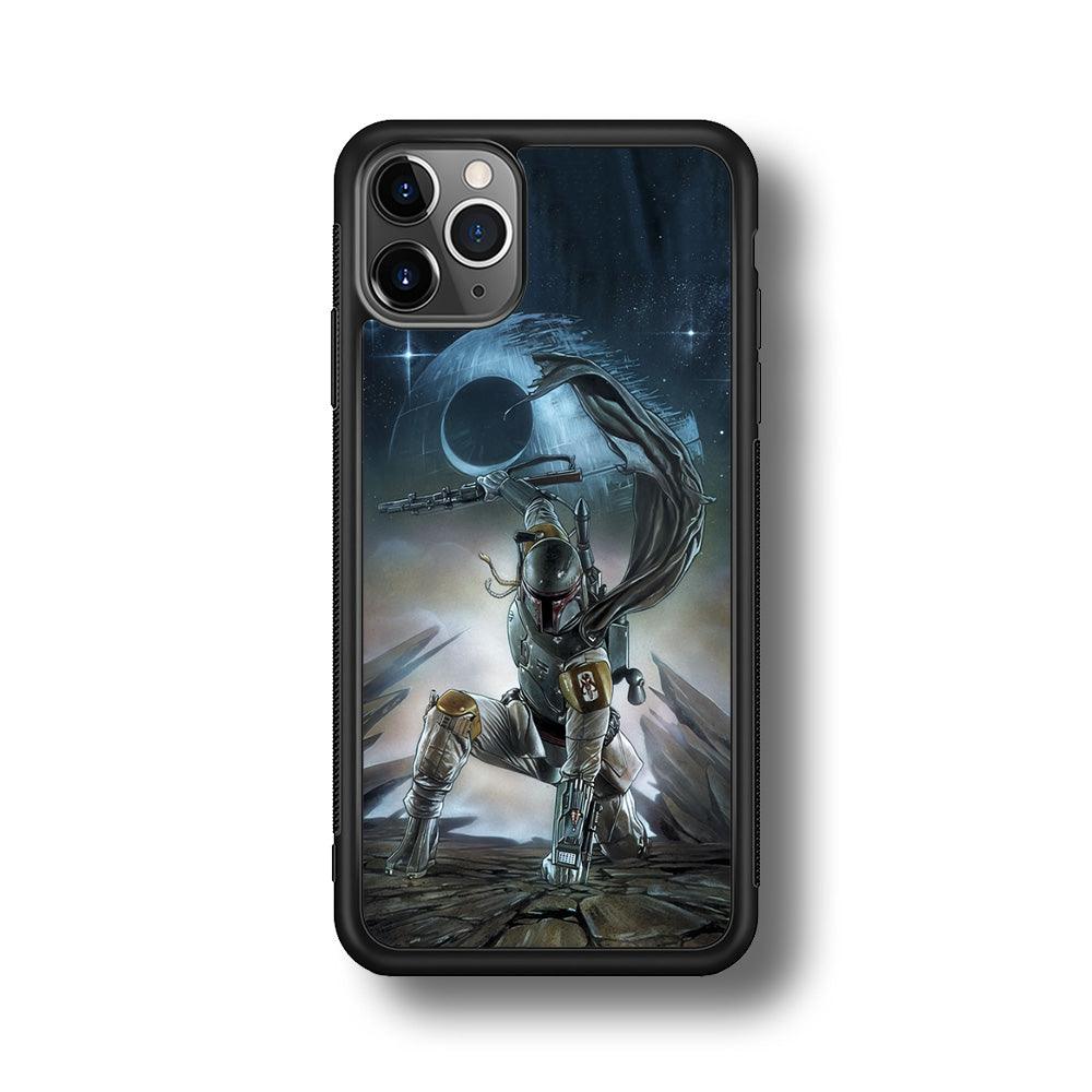 Star Wars Fett in Action iPhone 11 Pro Case-Rubber Black (2D Case)-Oxvistore