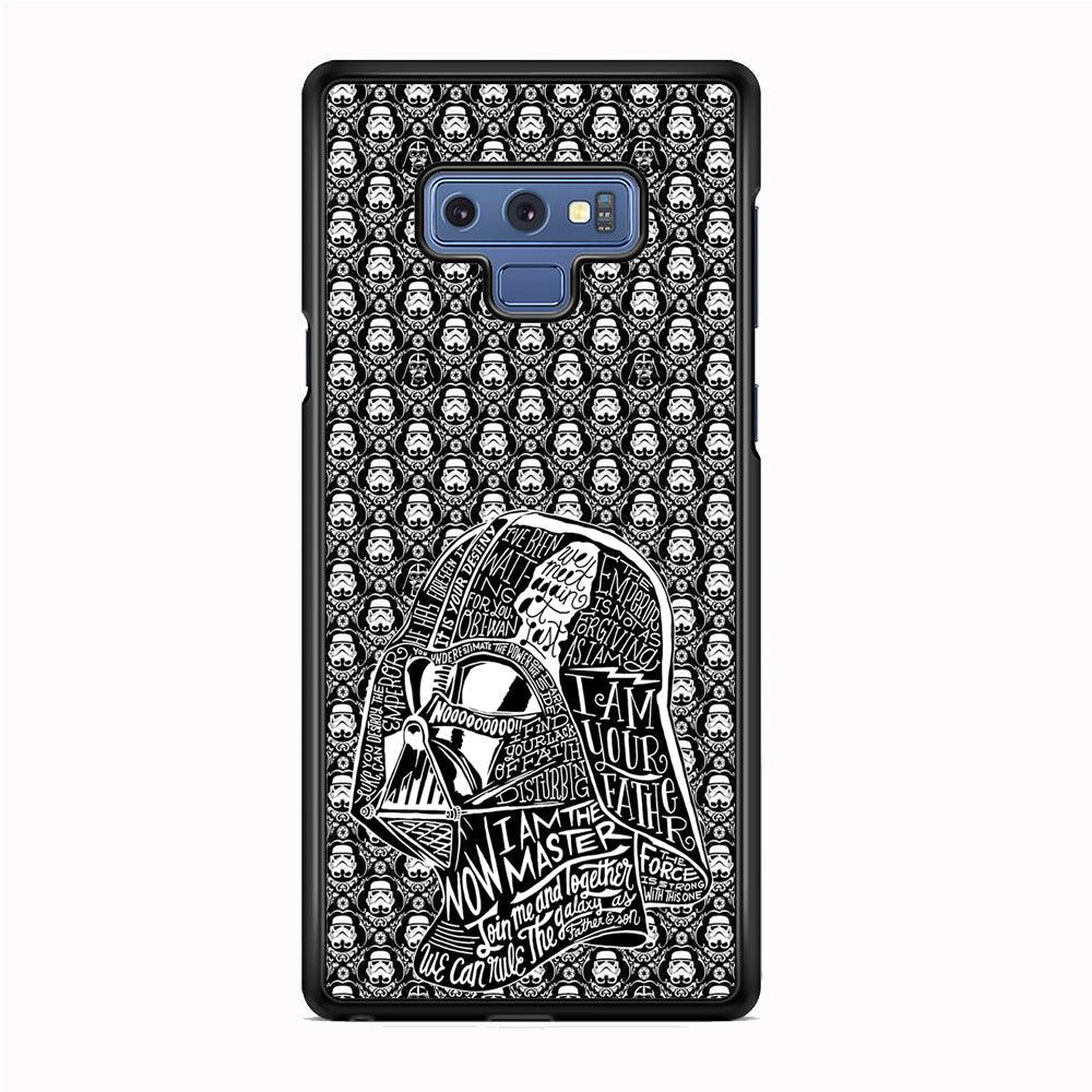 Star Wars Dart Vader Againts Samsung Galaxy Note 9 Case-Rubber White (2D Case)-Oxvistore