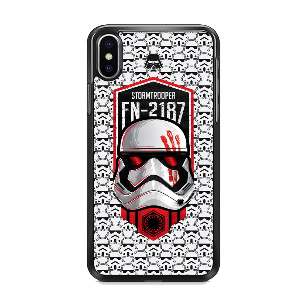 Star Wars FN Stormtrooper iPhone X Case-Rubber White (2D Case)-Oxvistore