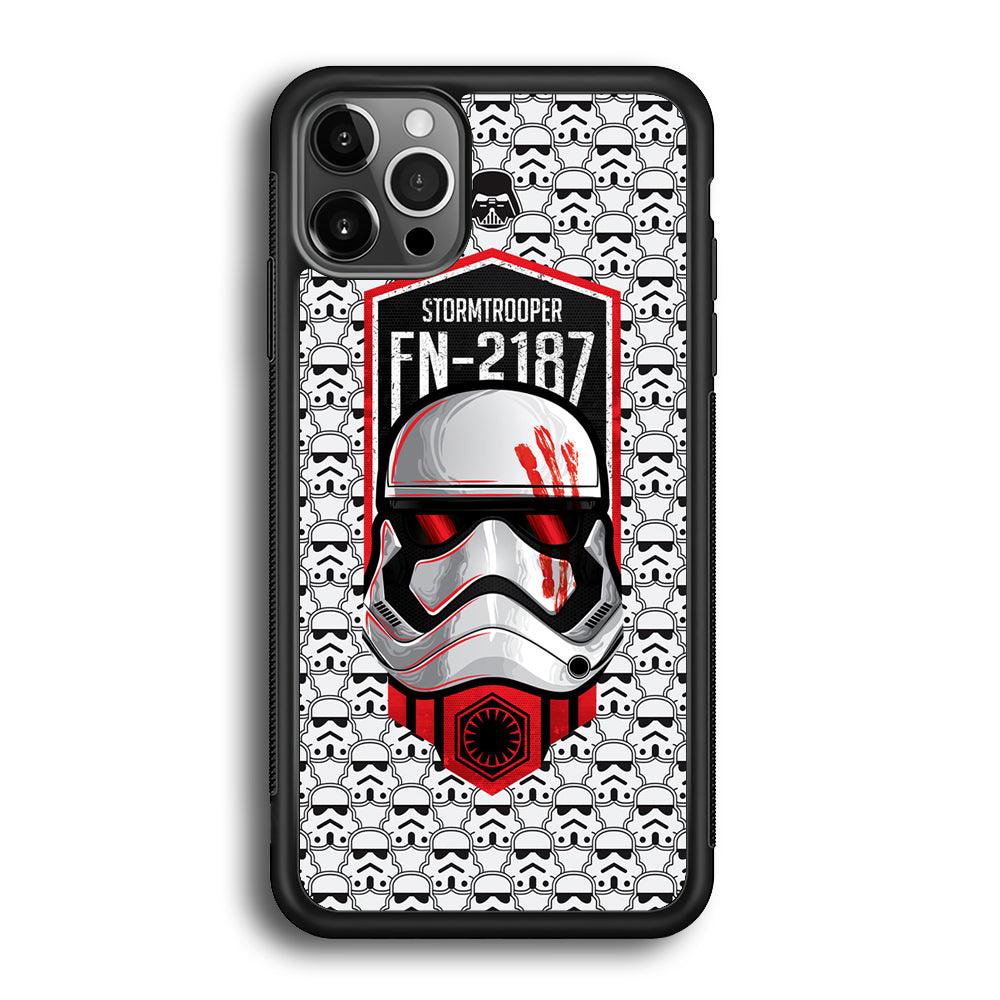 Star Wars FN Stormtrooper iPhone 12 Pro Max Case-Rubber Black (2D Case)-Oxvistore