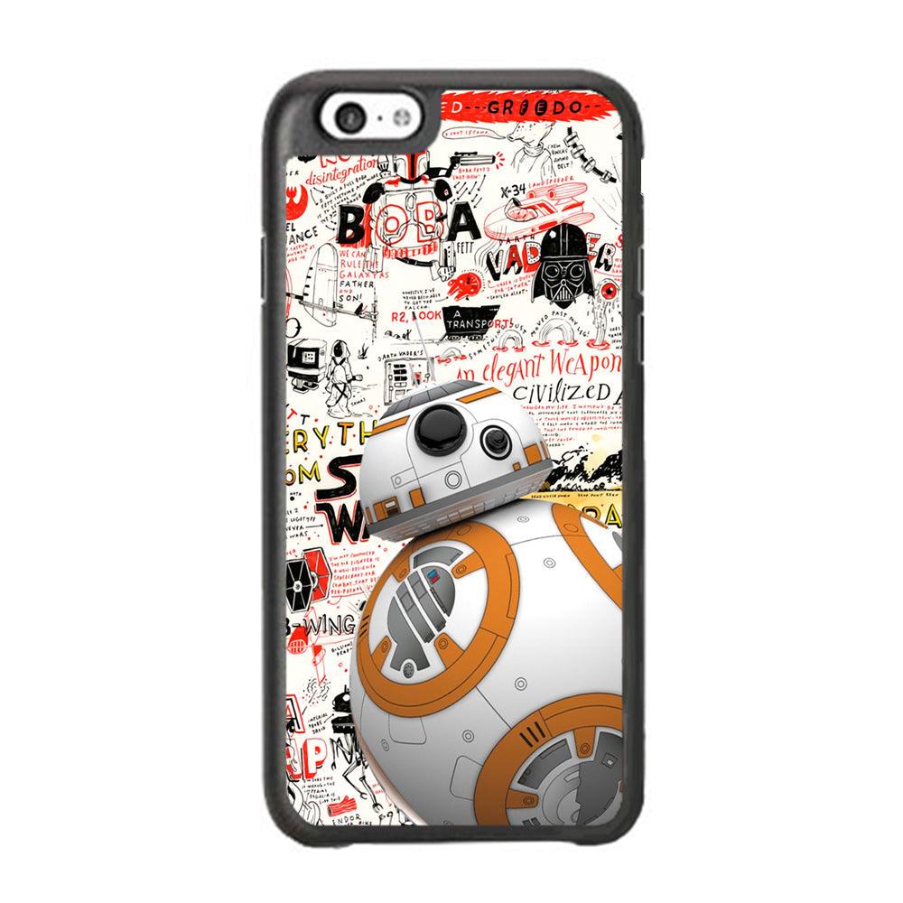 Starwars Doodle BB 8 iPhone 6 Plus | 6s Plus Case-Rubber Black (2D Case)-Oxvistore