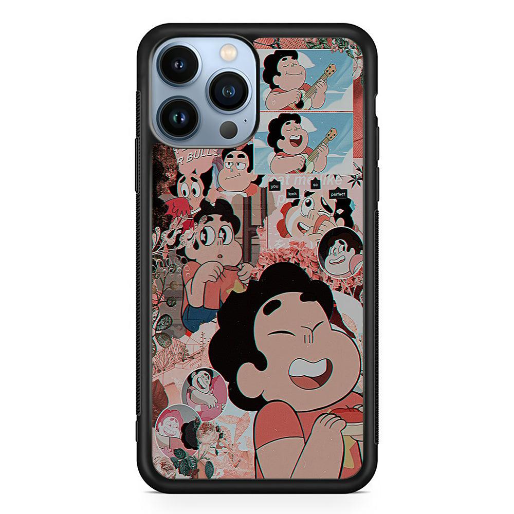 Steven Universe Aesthetic 2D Rubber Phone Case-Black-Oxvistore