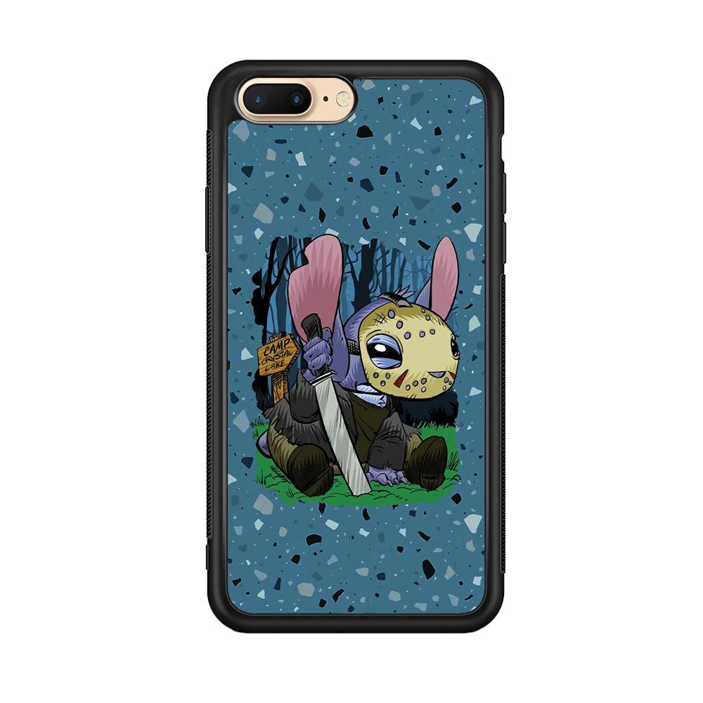 Stitch Camp Crystal Lake iPhone 8 Plus Case-Rubber Black (2D Case)-Oxvistore
