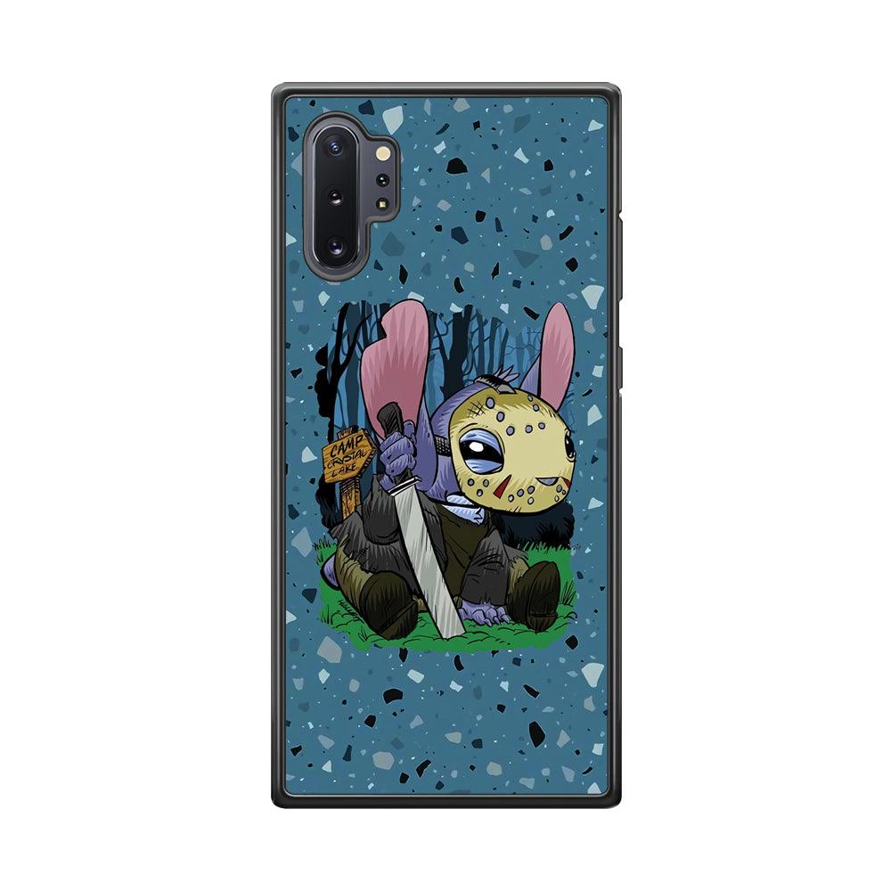 Stitch Camp Crystal Lake Samsung Galaxy Note 10 Plus Case-Rubber Black (2D Case)-Oxvistore