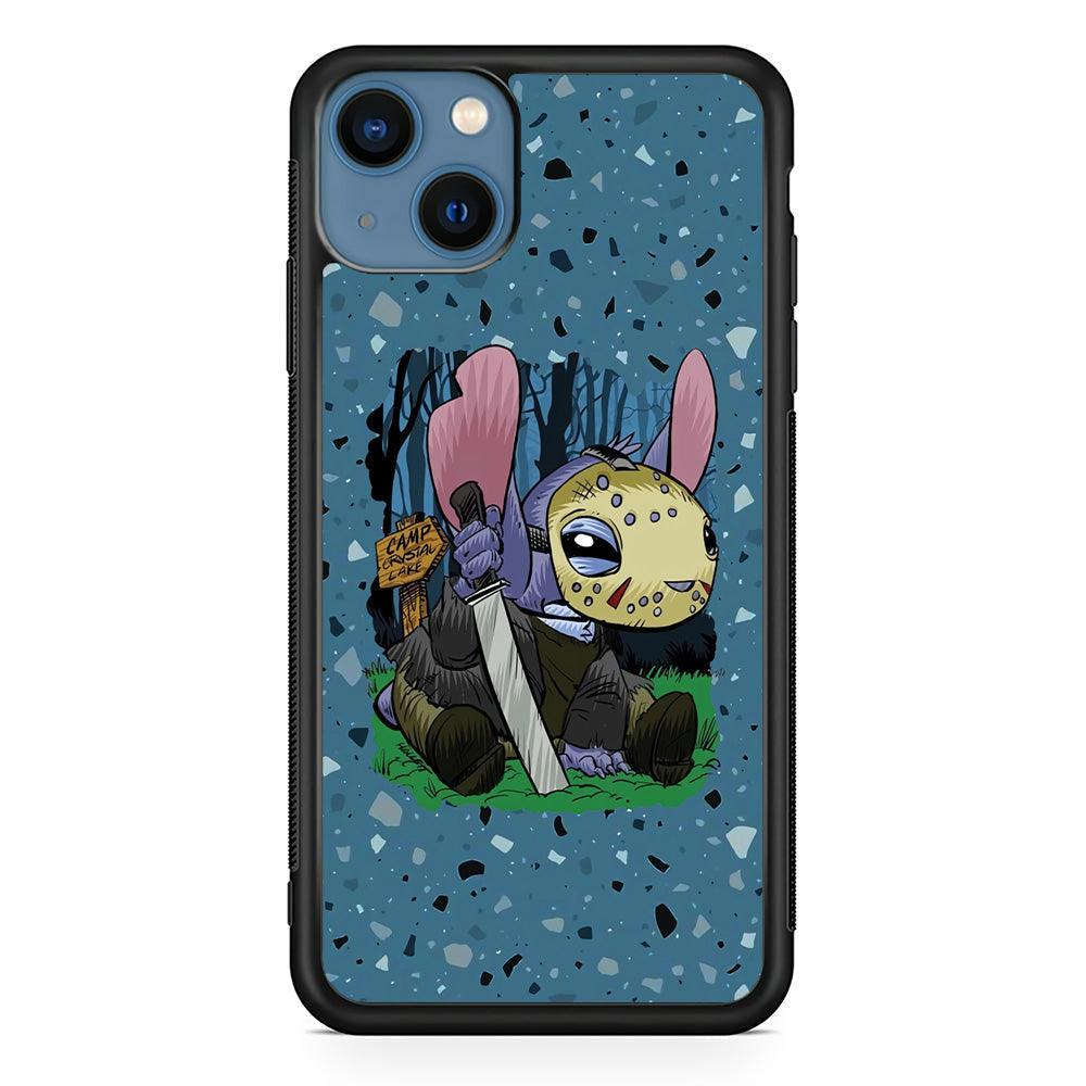 Stitch Camp Crystal Lake iPhone 13 Case-Rubber Black (2D Case)-Oxvistore