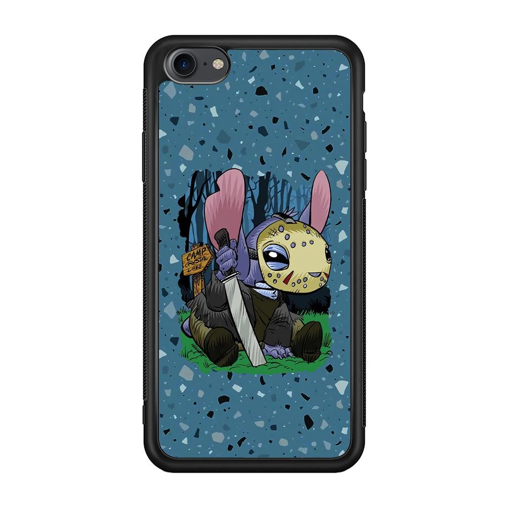 Stitch Camp Crystal Lake iPhone 8 Case-Rubber Black (2D Case)-Oxvistore