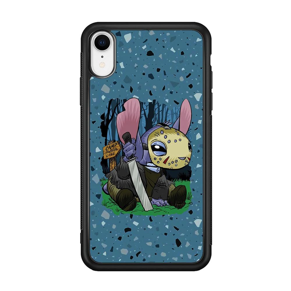 Stitch Camp Crystal Lake iPhone XR Case-Rubber Black (2D Case)-Oxvistore