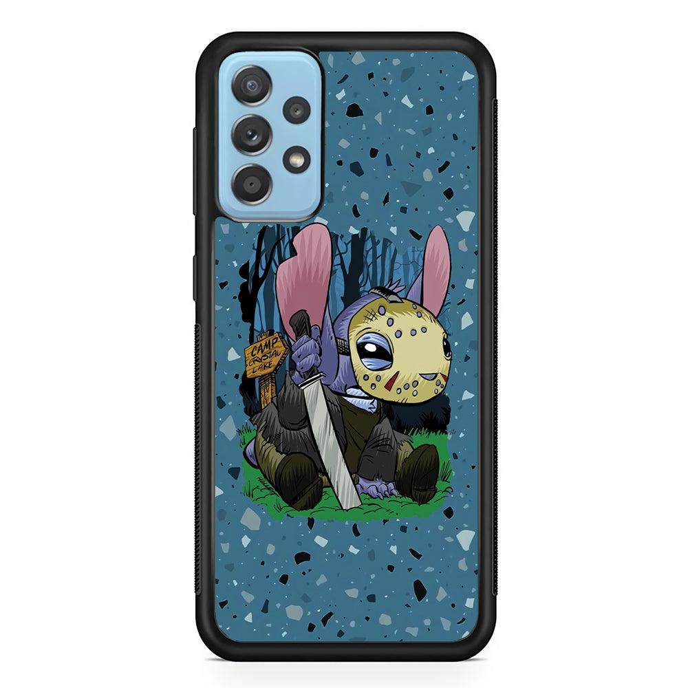 Stitch Camp Crystal Lake Samsung Galaxy A52 Case-Rubber Black (2D Case)-Oxvistore