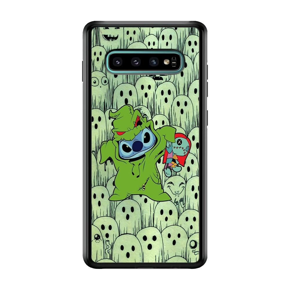 Stitch Creepy Costum Samsung Galaxy S10 Case-Rubber Black (2D Case)-Oxvistore