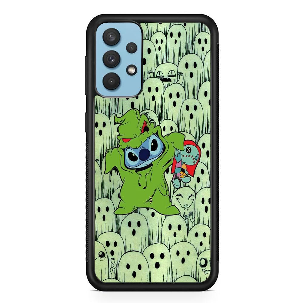 Stitch Creepy Costum Samsung Galaxy A32 Case-Rubber Black (2D Case)-Oxvistore