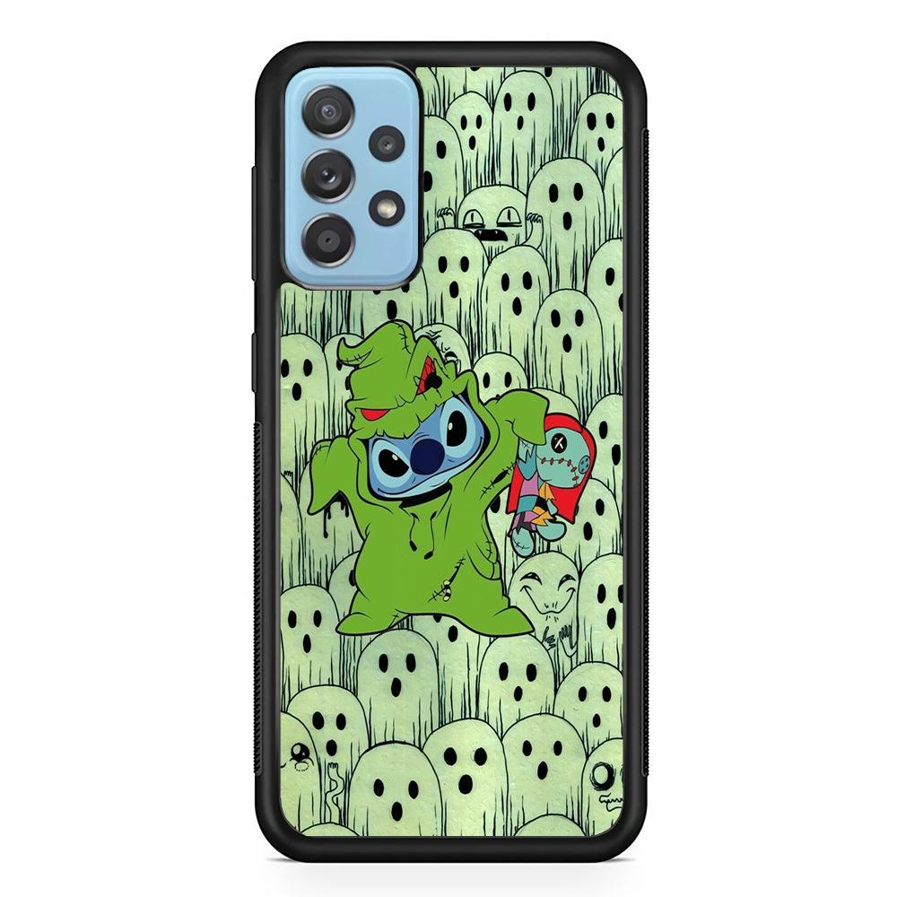 Stitch Creepy Costum Samsung Galaxy A52 Case-Rubber Black (2D Case)-Oxvistore