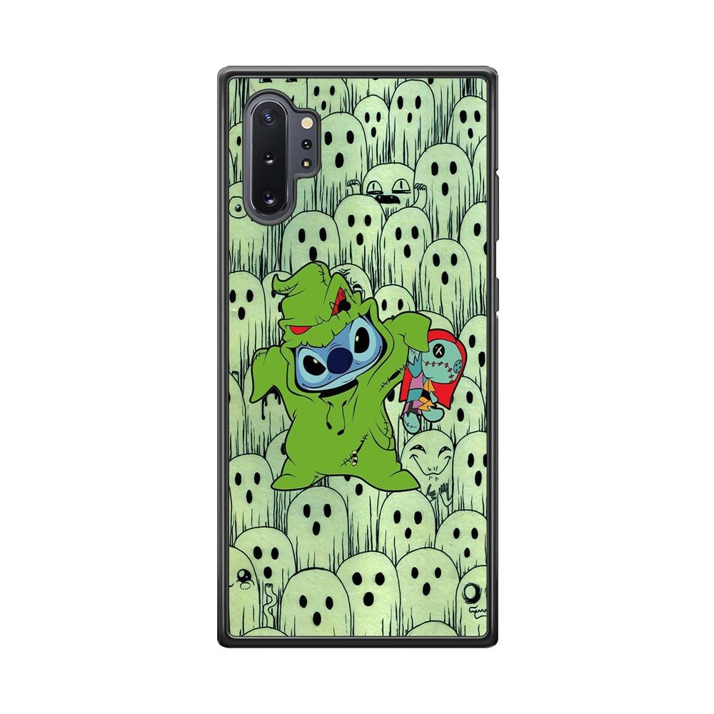 Stitch Creepy Costum Samsung Galaxy Note 10 Plus Case-Rubber Black (2D Case)-Oxvistore