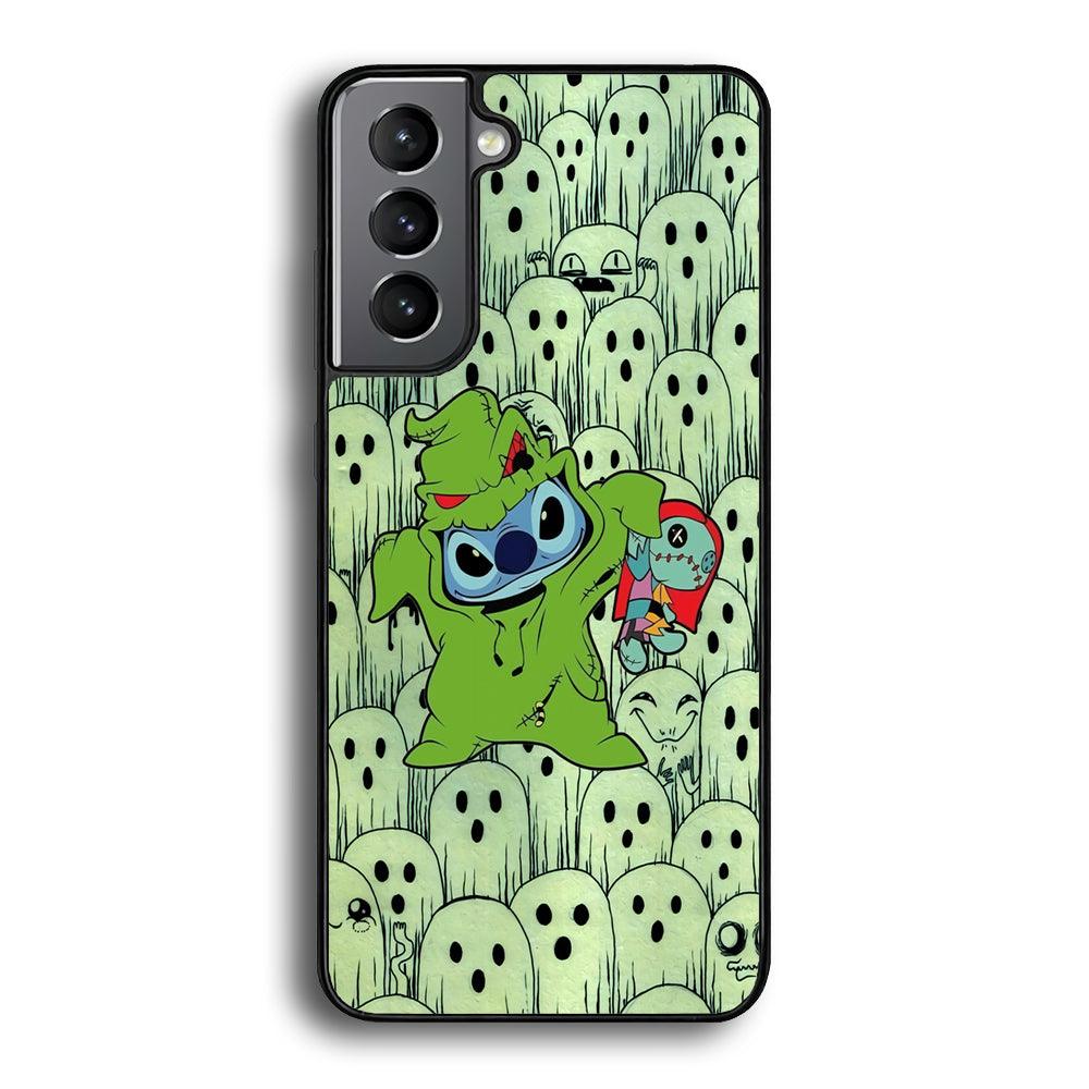 Stitch Creepy Costum Samsung Galaxy S22 Plus Case-Rubber Black (2D Case)-Oxvistore