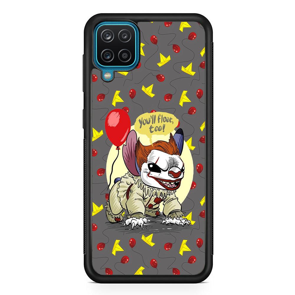 Stitch Pennywise Form Cover Samsung Galaxy A12 Case-Rubber Black (2D Case)-Oxvistore