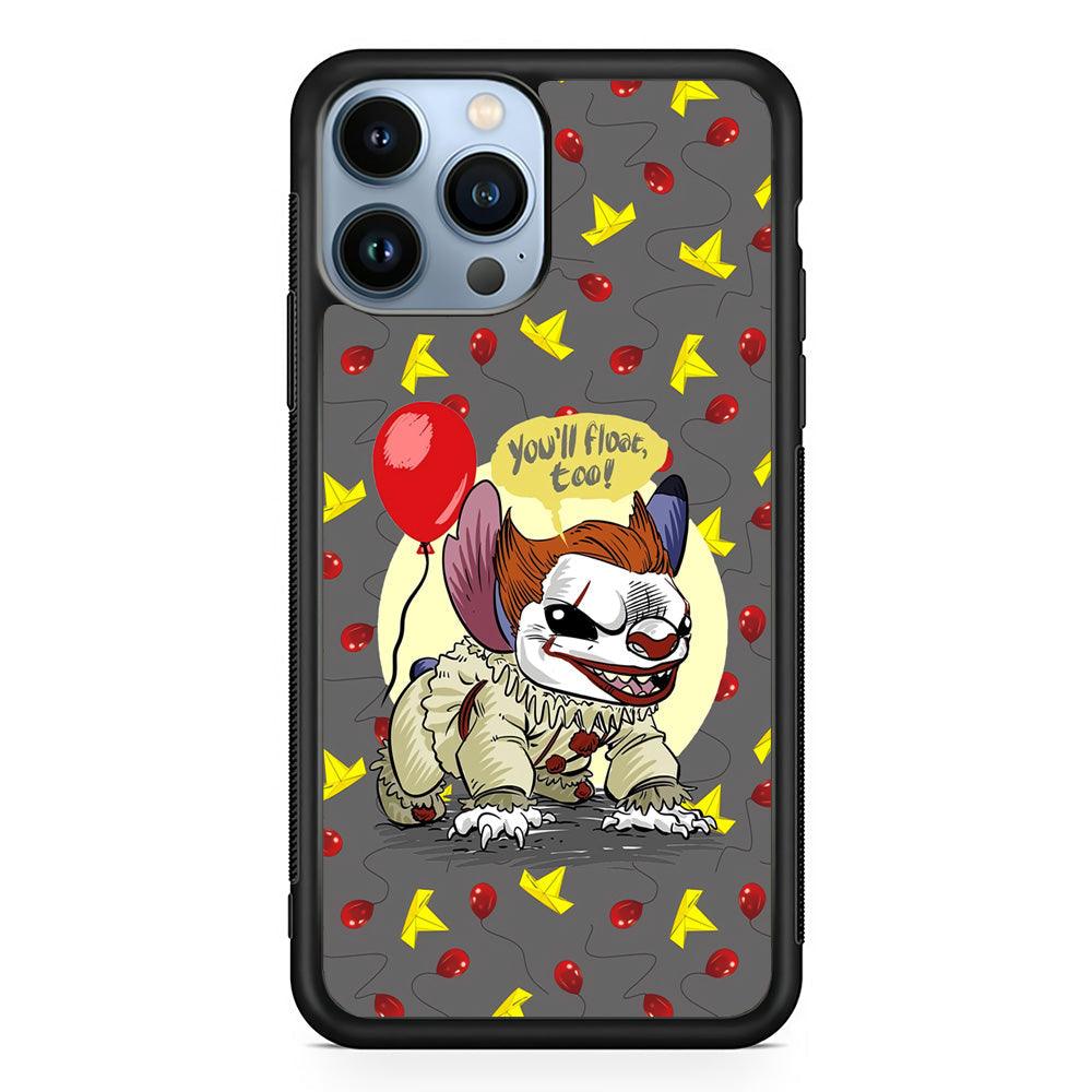 Stitch Pennywise Form Cover iPhone 14 Pro Max Case-Rubber Black (2D Case)-Oxvistore