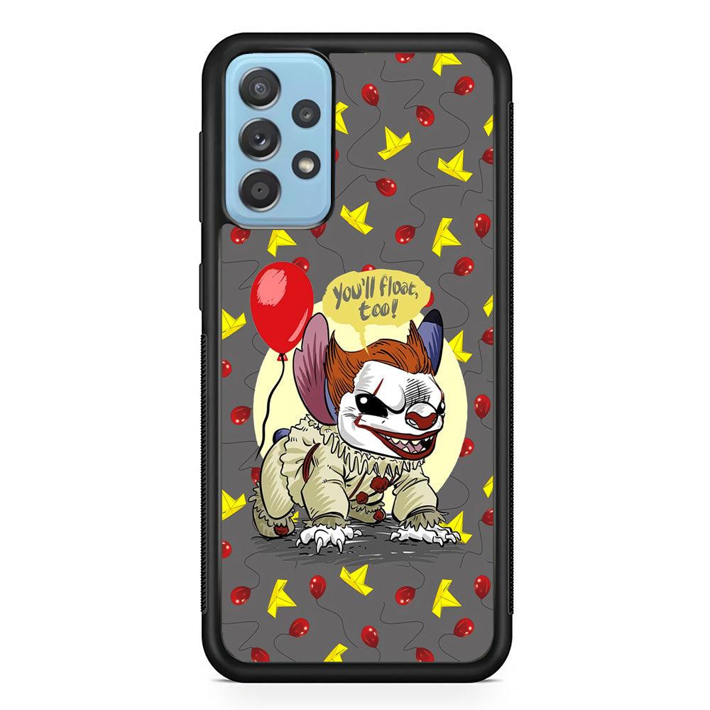 Stitch Pennywise Form Cover Samsung Galaxy A52 Case-Rubber Black (2D Case)-Oxvistore