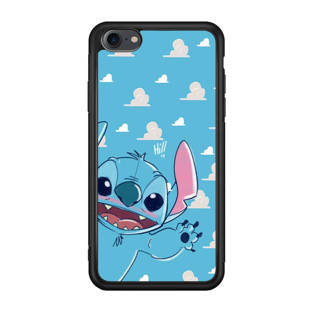 Stitch Say Hii on Me iPhone 7 Case-Rubber Black (2D Case)-Oxvistore