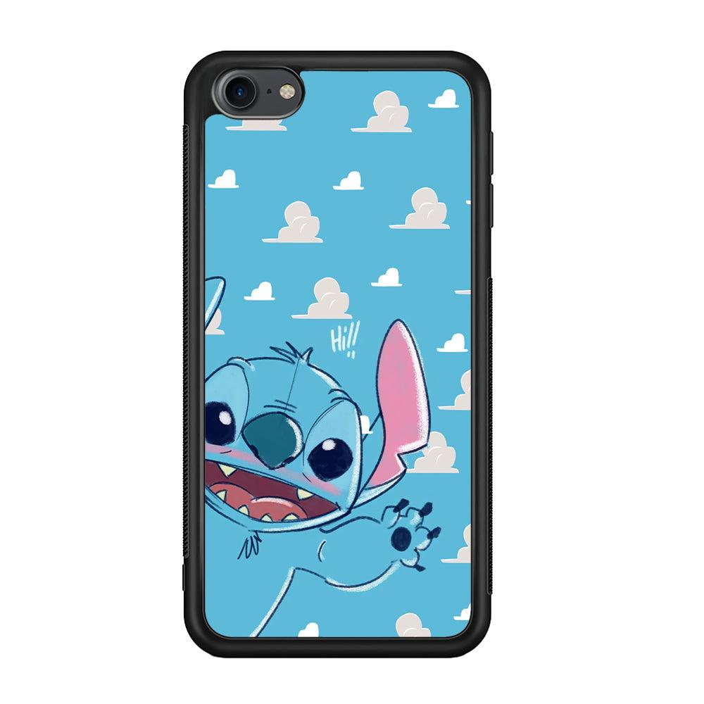 Stitch Say Hii on Me iPod Touch 6 Case-Rubber Black (2D Case)-Oxvistore