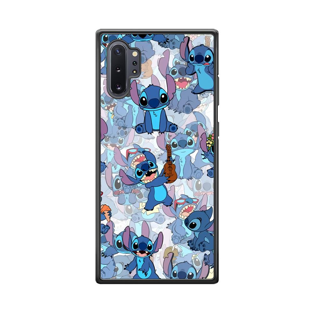 Stitch Shadow Clones Samsung Galaxy Note 10 Plus Case-Rubber Black (2D Case)-Oxvistore