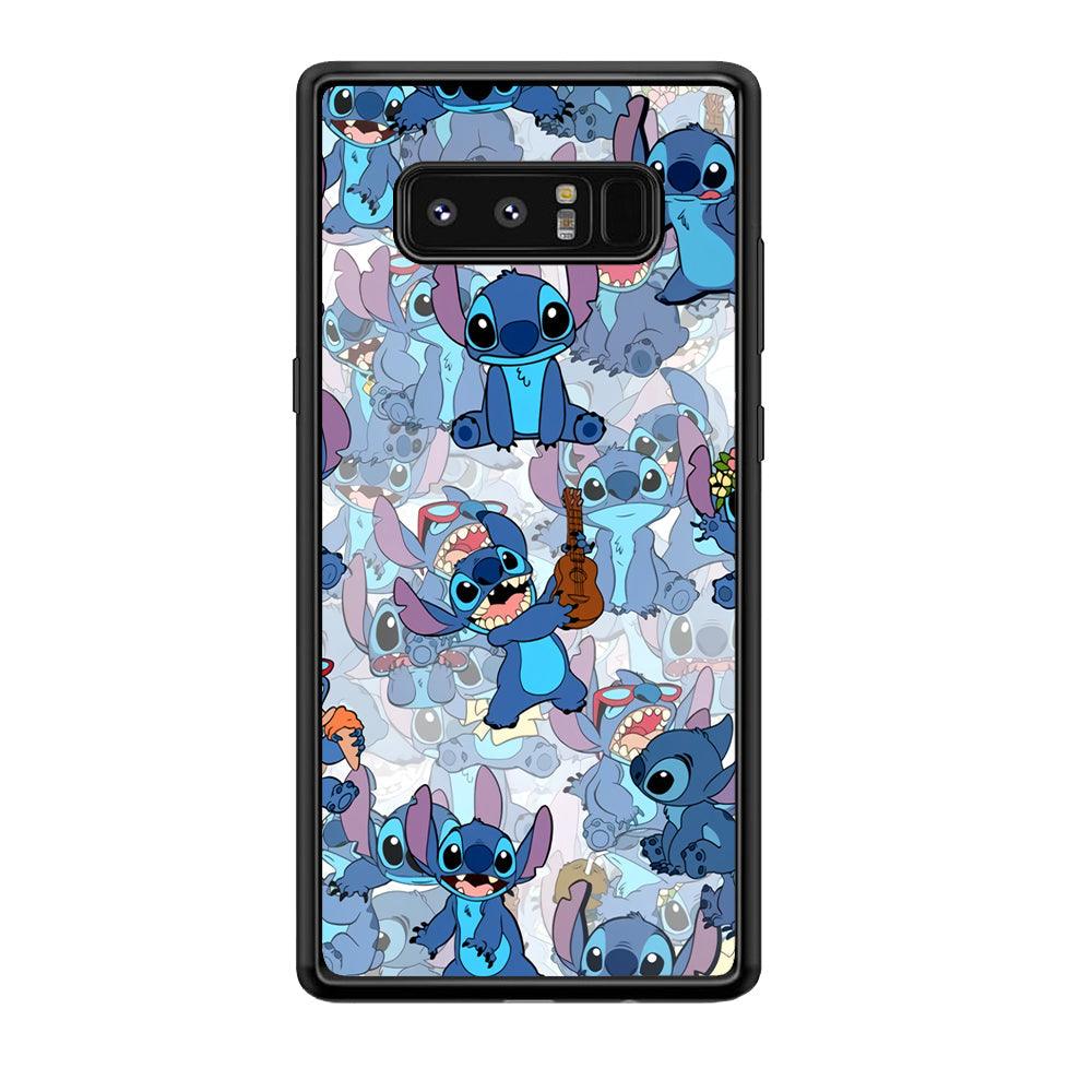 Stitch Shadow Clones Samsung Galaxy Note 8 Case-Rubber Black (2D Case)-Oxvistore