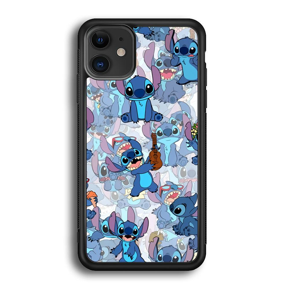 Stitch Shadow Clones iPhone 12 Case-Rubber Black (2D Case)-Oxvistore